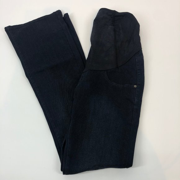 Kimii + Kai dark wash flare denim Maternity Jeans - Picture 1 of 3